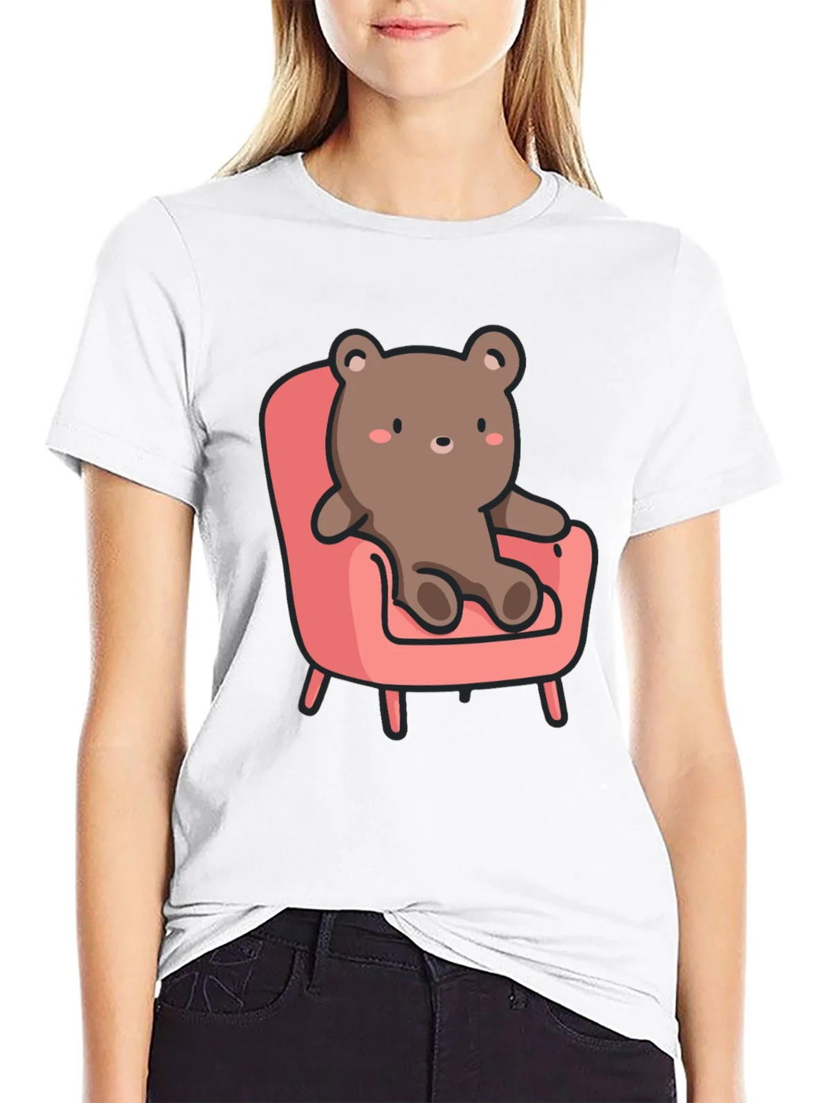 Cute Bear on Chair Graphic T-Shirt product image 8