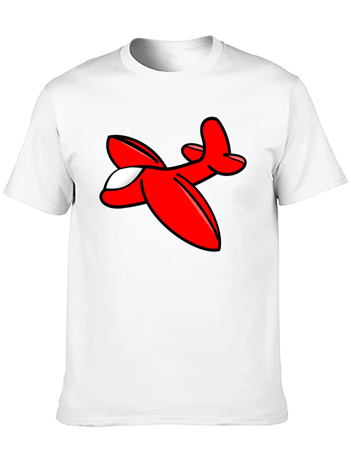 Cartoon Airplane Graphic Tee - Black Cotton T-Shirt product image 9