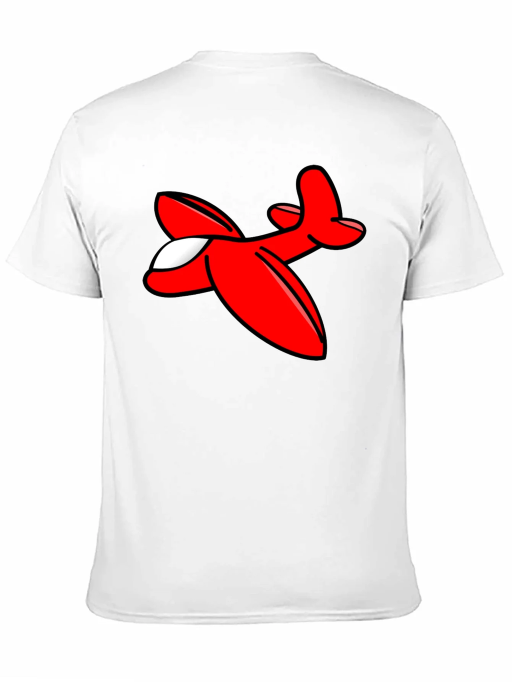 Cartoon Airplane Graphic Tee - Black Cotton T-Shirt product image 10
