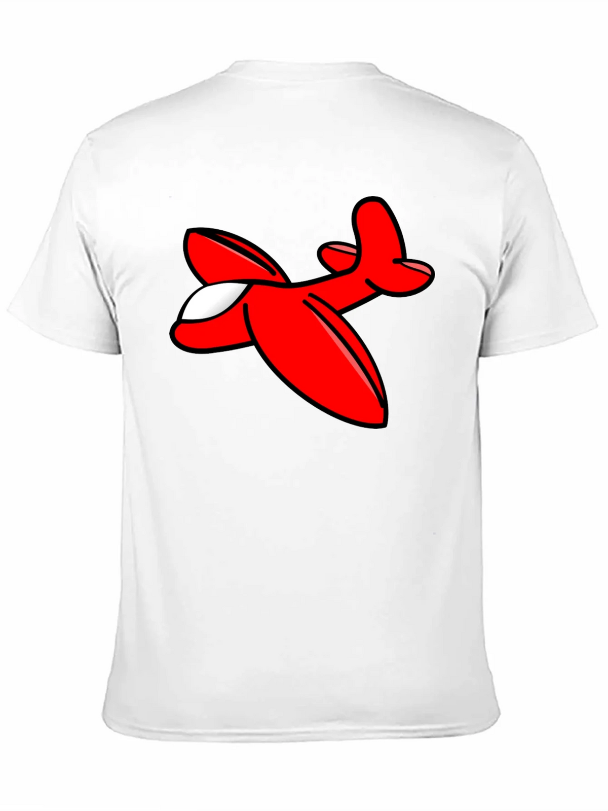 Cartoon Airplane Graphic Tee - Black Cotton T-Shirt product image 10