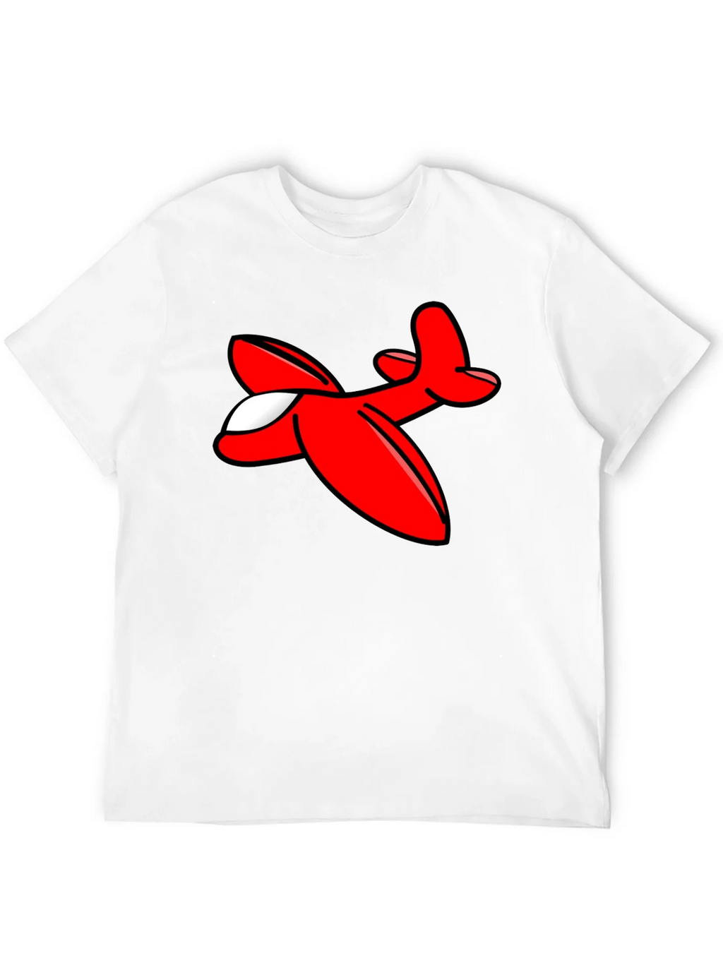 Cartoon Airplane Graphic Tee - Black Cotton T-Shirt product image 11