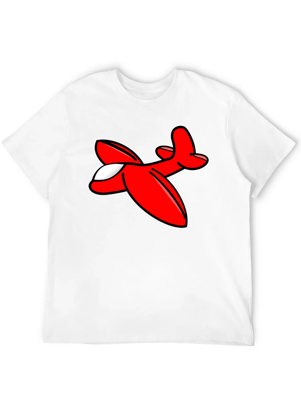 Cartoon Airplane Graphic Tee - Black Cotton T-Shirt product image 11