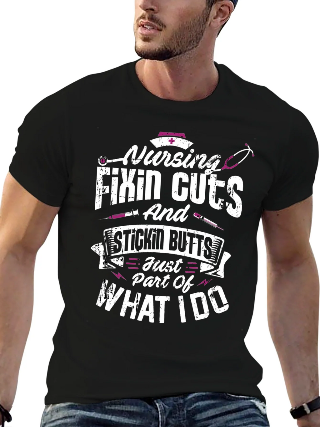 Nursing Fixin Cuts & Stickin Butts T-Shirt product image 6