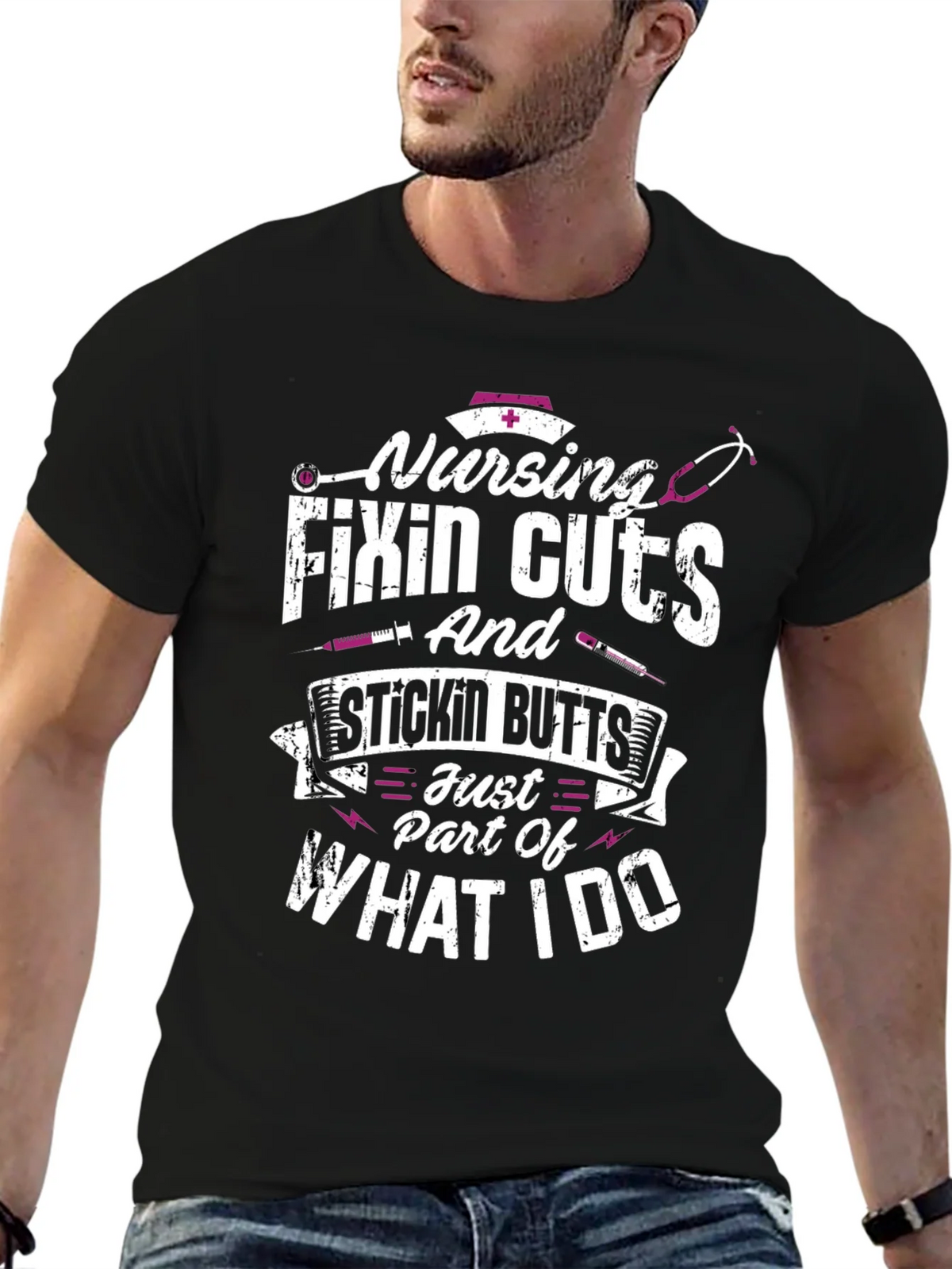 Nursing Fixin Cuts & Stickin Butts T-Shirt product image 6