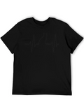Cat ECG Heartbeat T-Shirt - Black product image 1