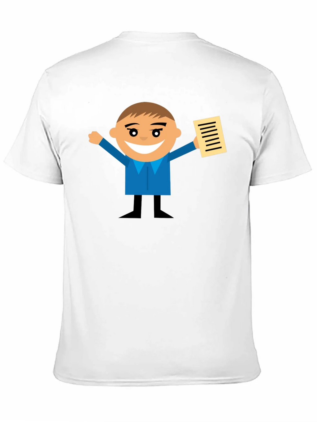 Cartoon Man Holding Document Black T-Shirt product image 10