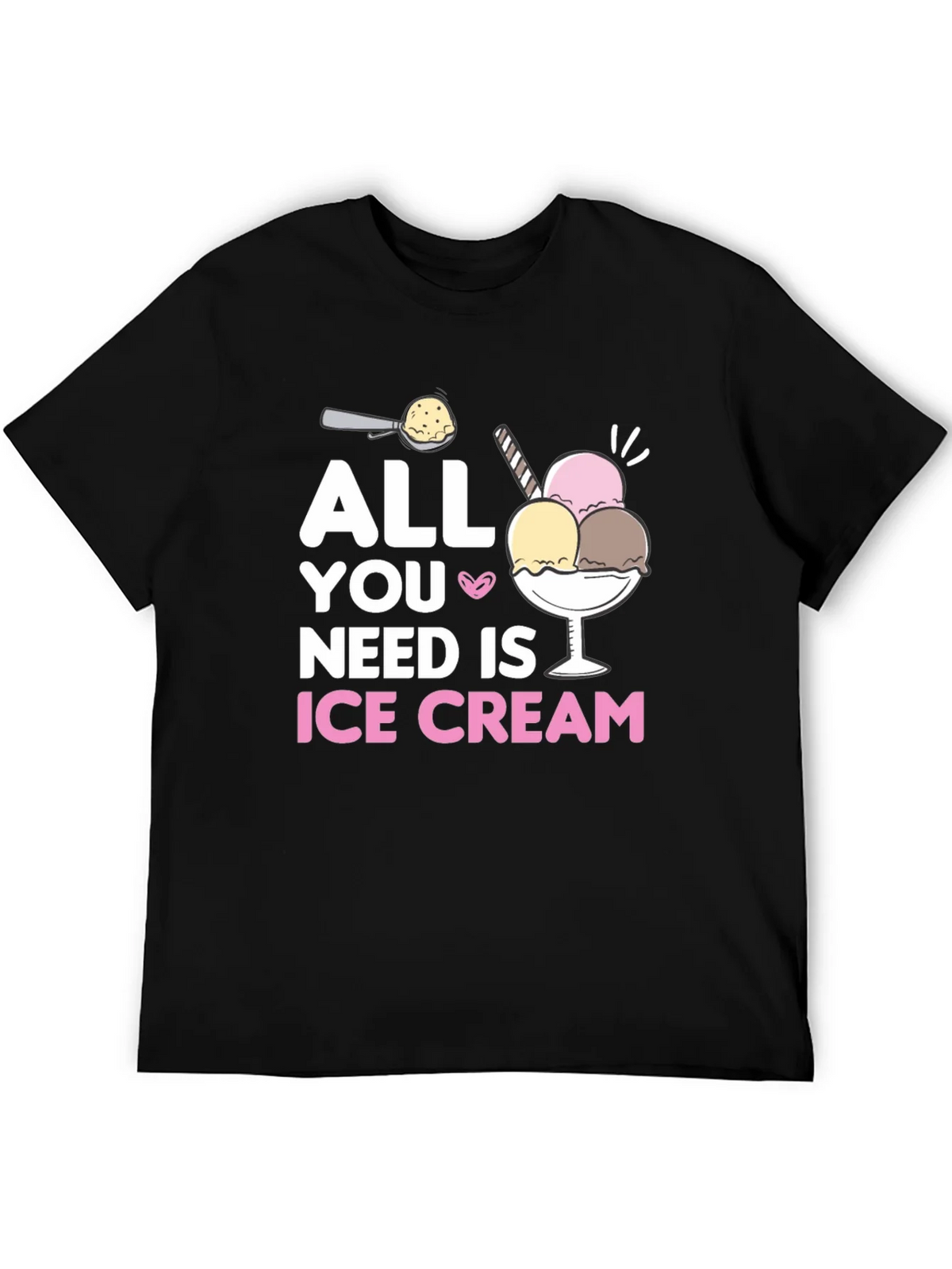 All You Need Is Ice Cream Black T-Shirt product image 5