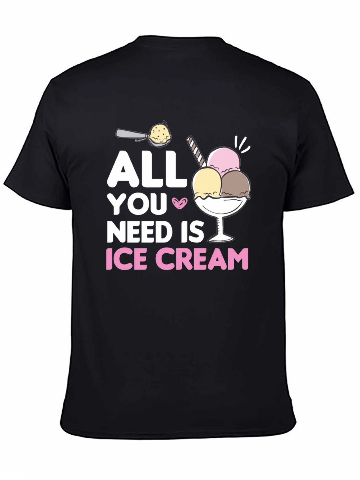 All You Need Is Ice Cream Black T-Shirt product image 4