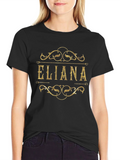 Eliana Gold Foil Print Black T-Shirt product image 1