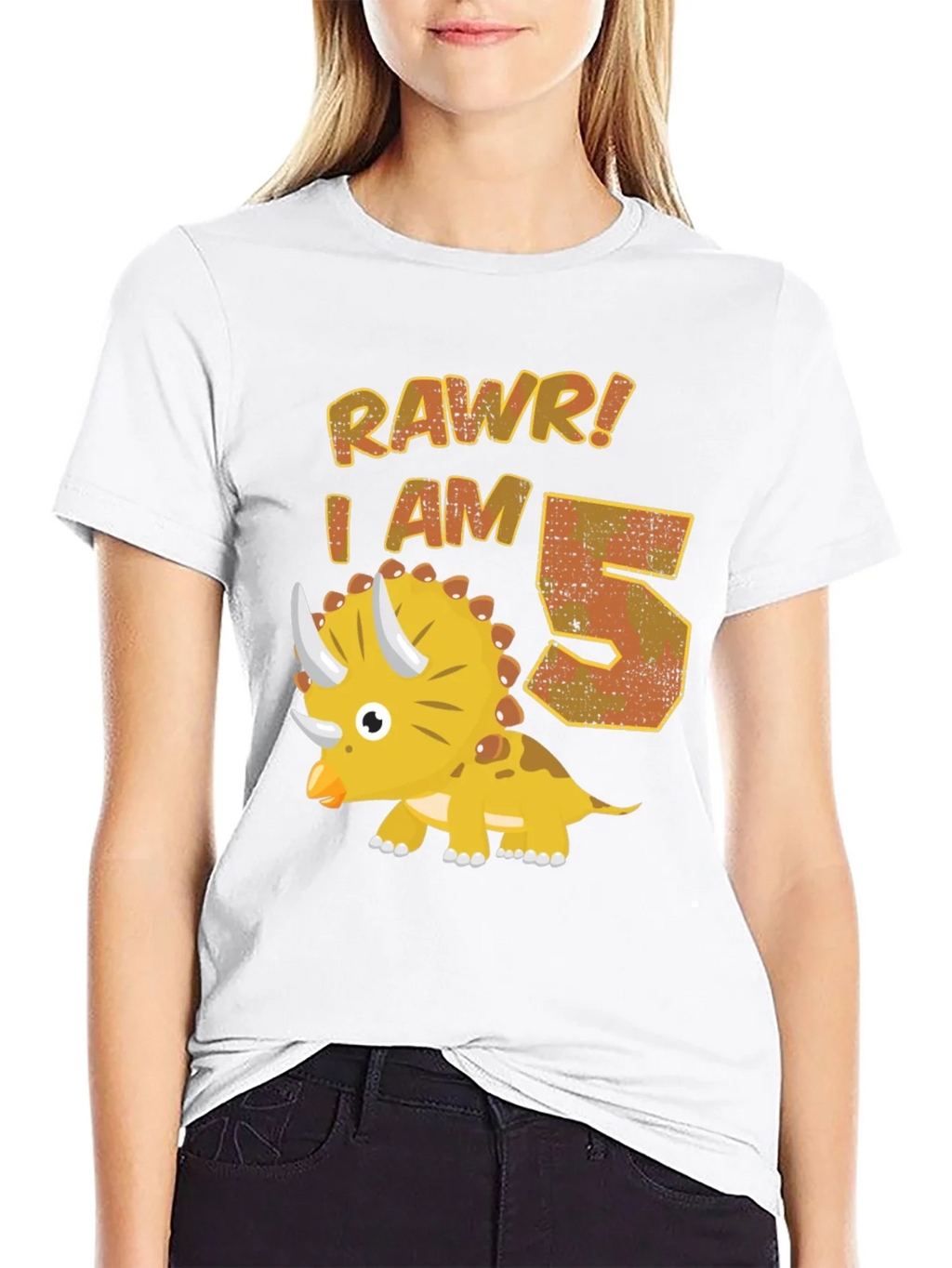 Roar! I Am 5 Dinosaur Birthday T-Shirt product image 8