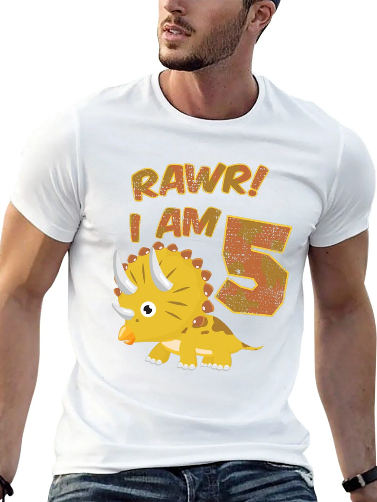Roar! I Am 5 Dinosaur Birthday T-Shirt product image 12