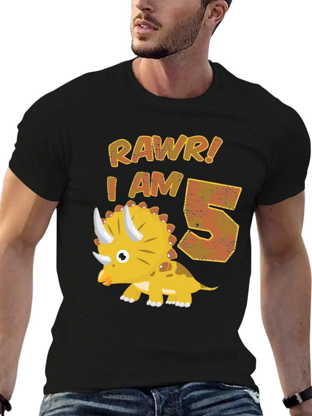 Roar! I Am 5 Dinosaur Birthday T-Shirt product image 6