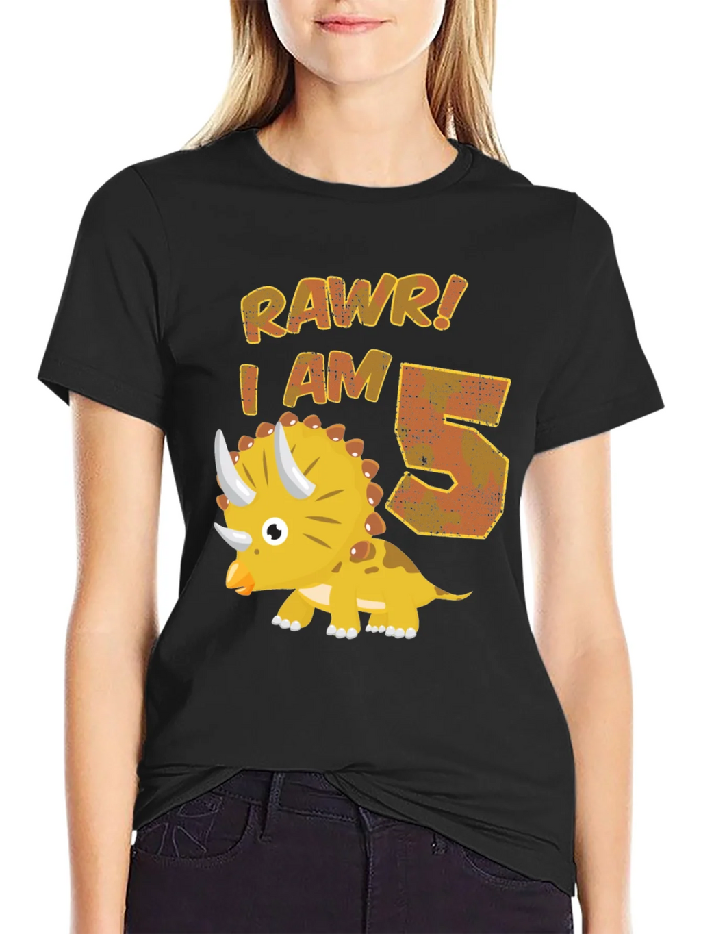 Roar! I Am 5 Dinosaur Birthday T-Shirt product image 2