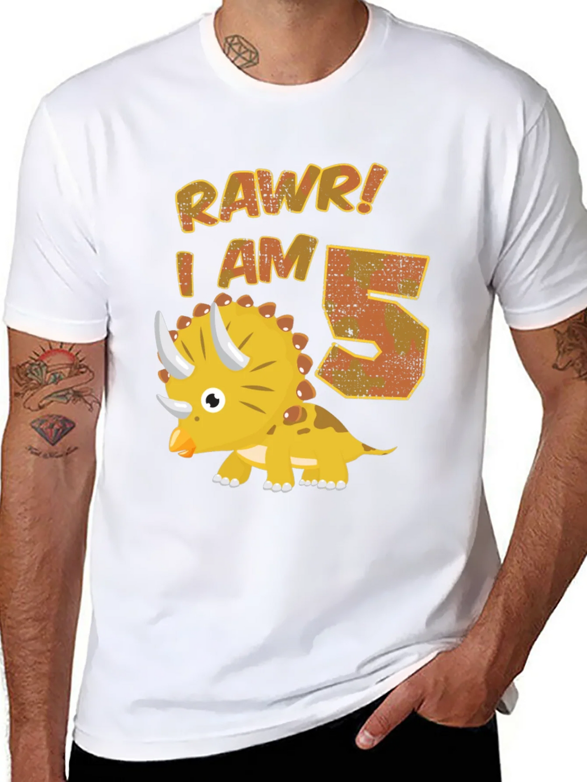 Roar! I Am 5 Dinosaur Birthday T-Shirt product image 7