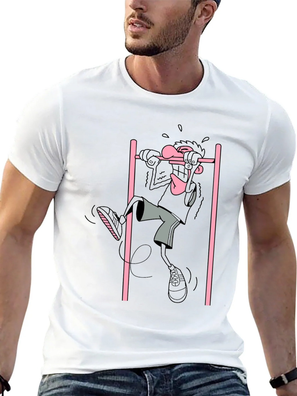Cartoon Gymnast Graphic Black T-Shirt product image 12