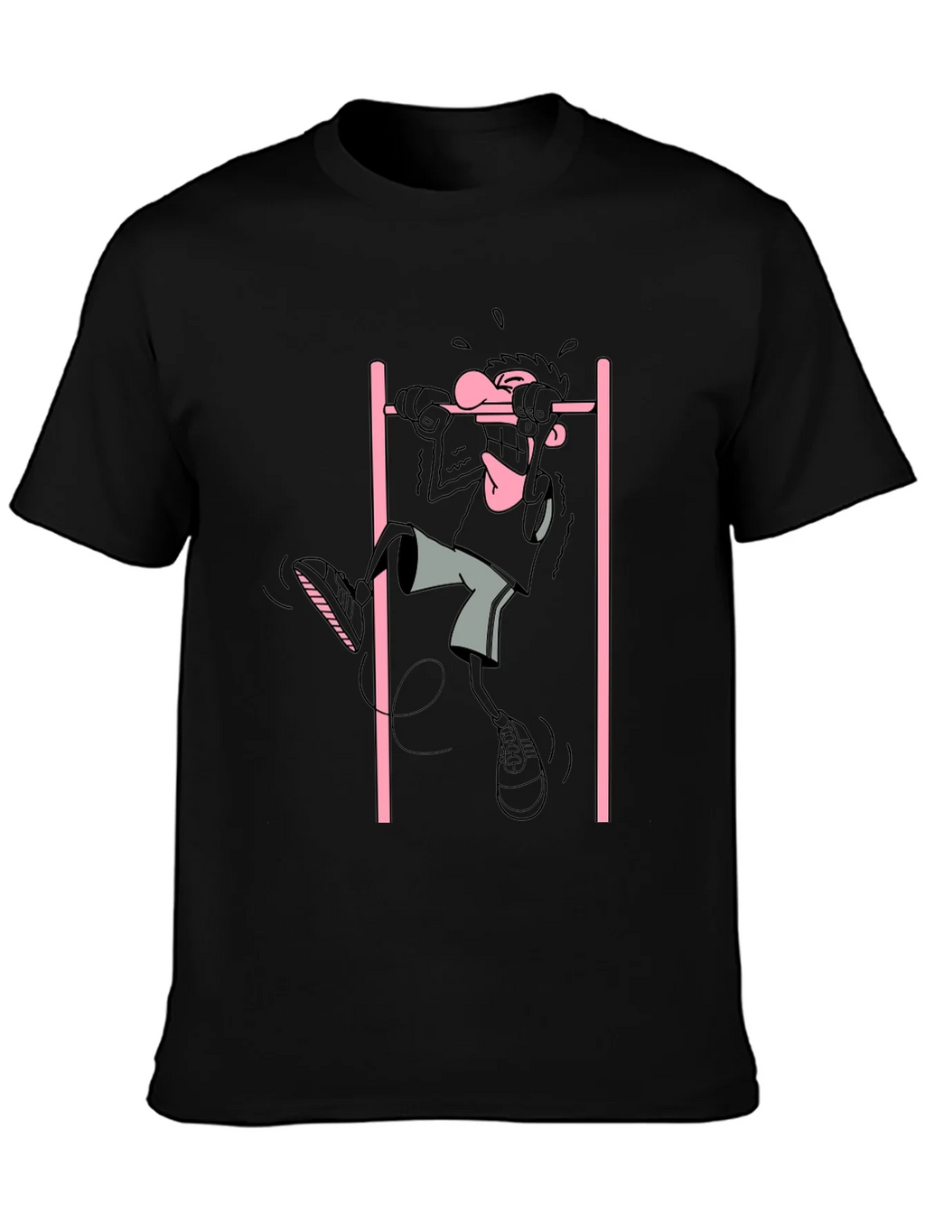 Cartoon Gymnast Graphic Black T-Shirt product image 3