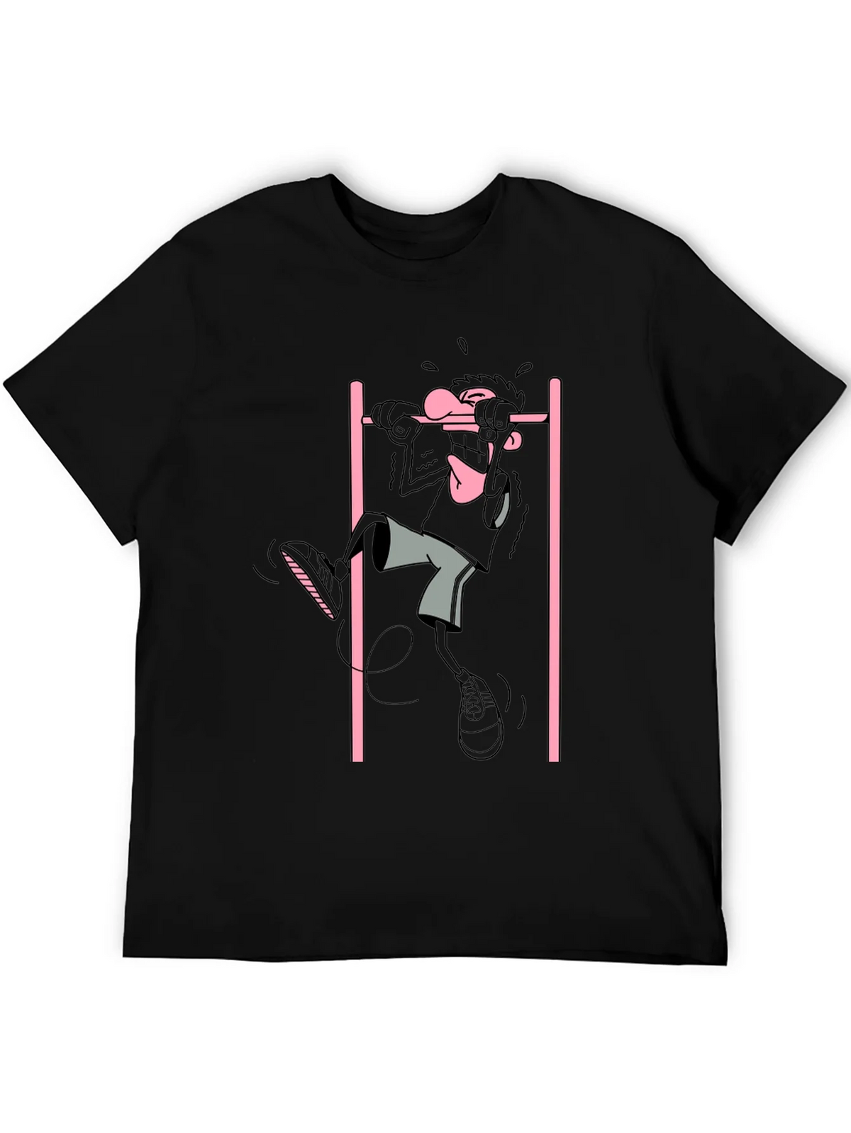 Cartoon Gymnast Graphic Black T-Shirt product image 5