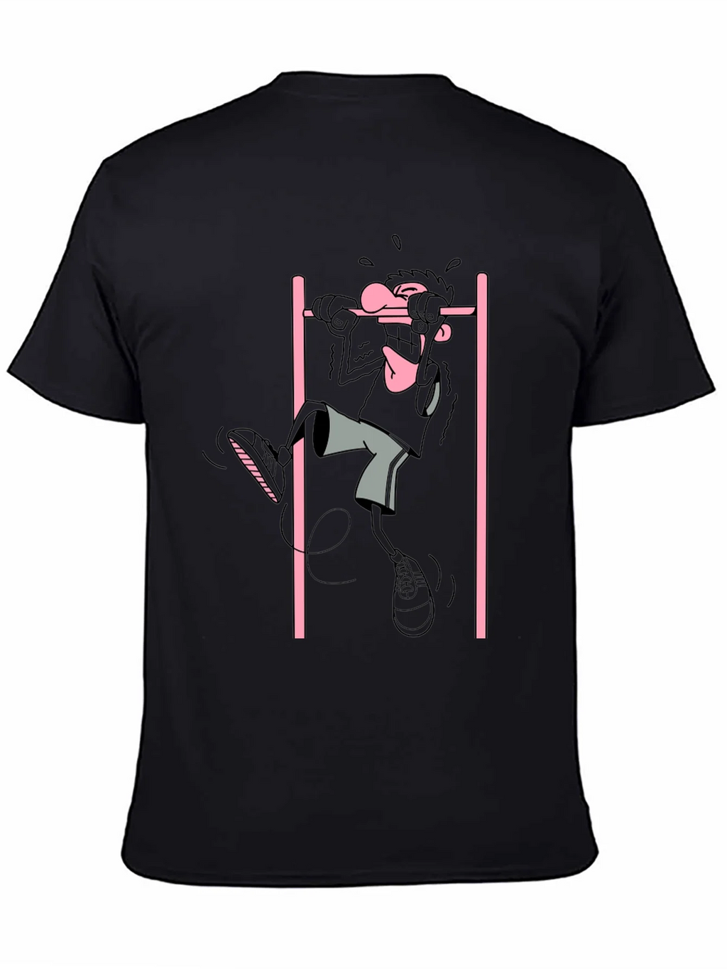 Cartoon Gymnast Graphic Black T-Shirt product image 4