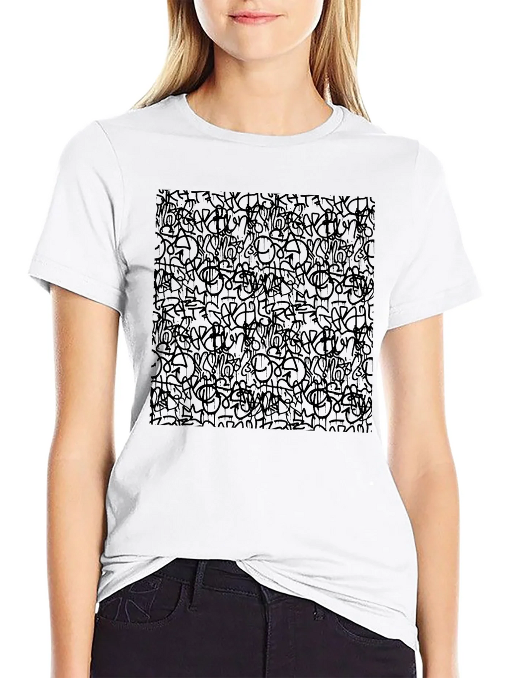 Abstract Graffiti Black T-Shirt product image 8