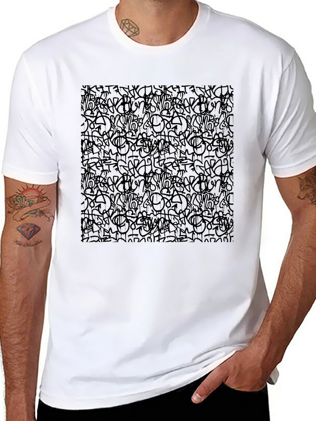 Abstract Graffiti Black T-Shirt product image 7