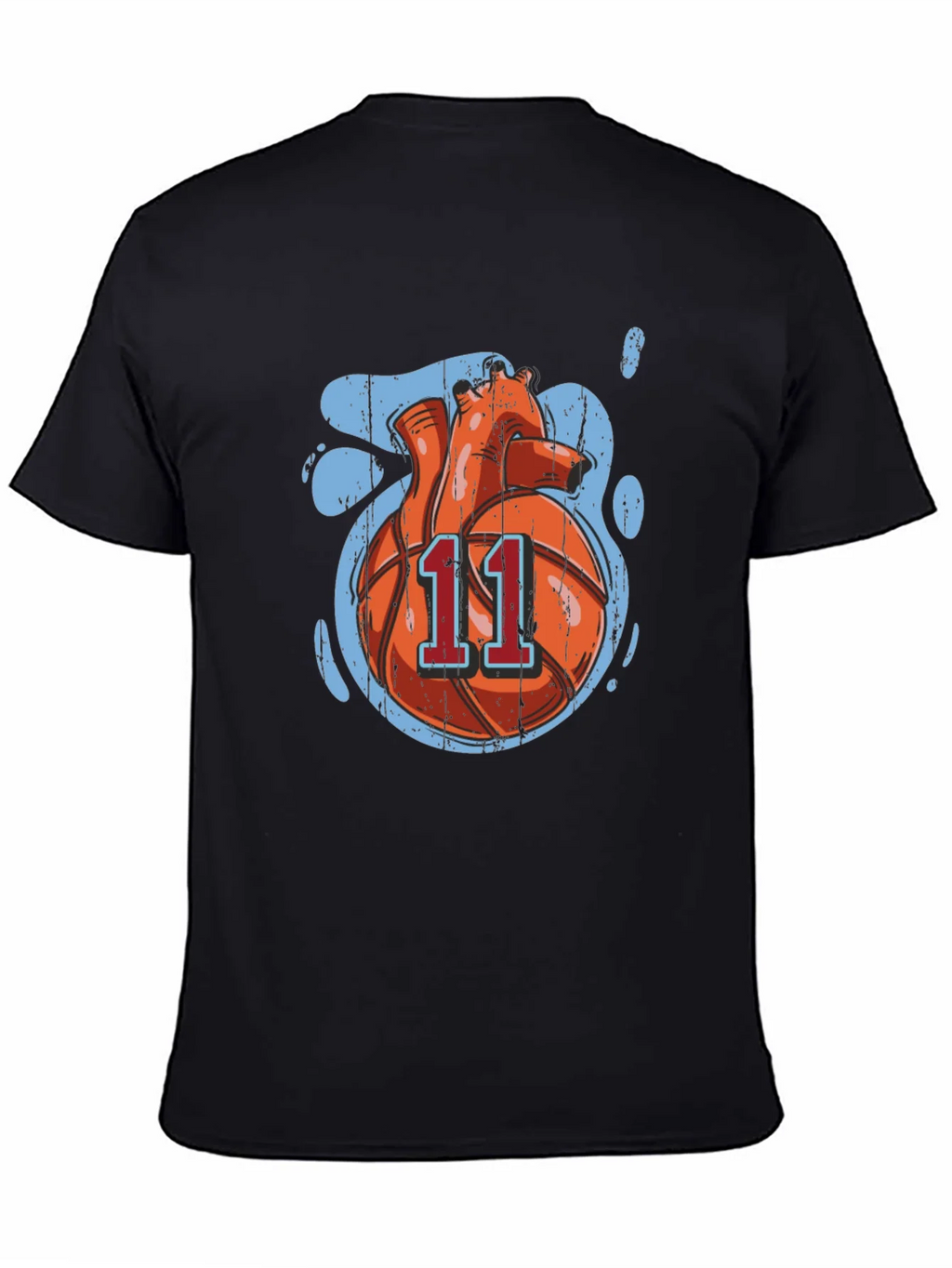 Basketball Heart Graphic Tee - Black Cotton product image 4
