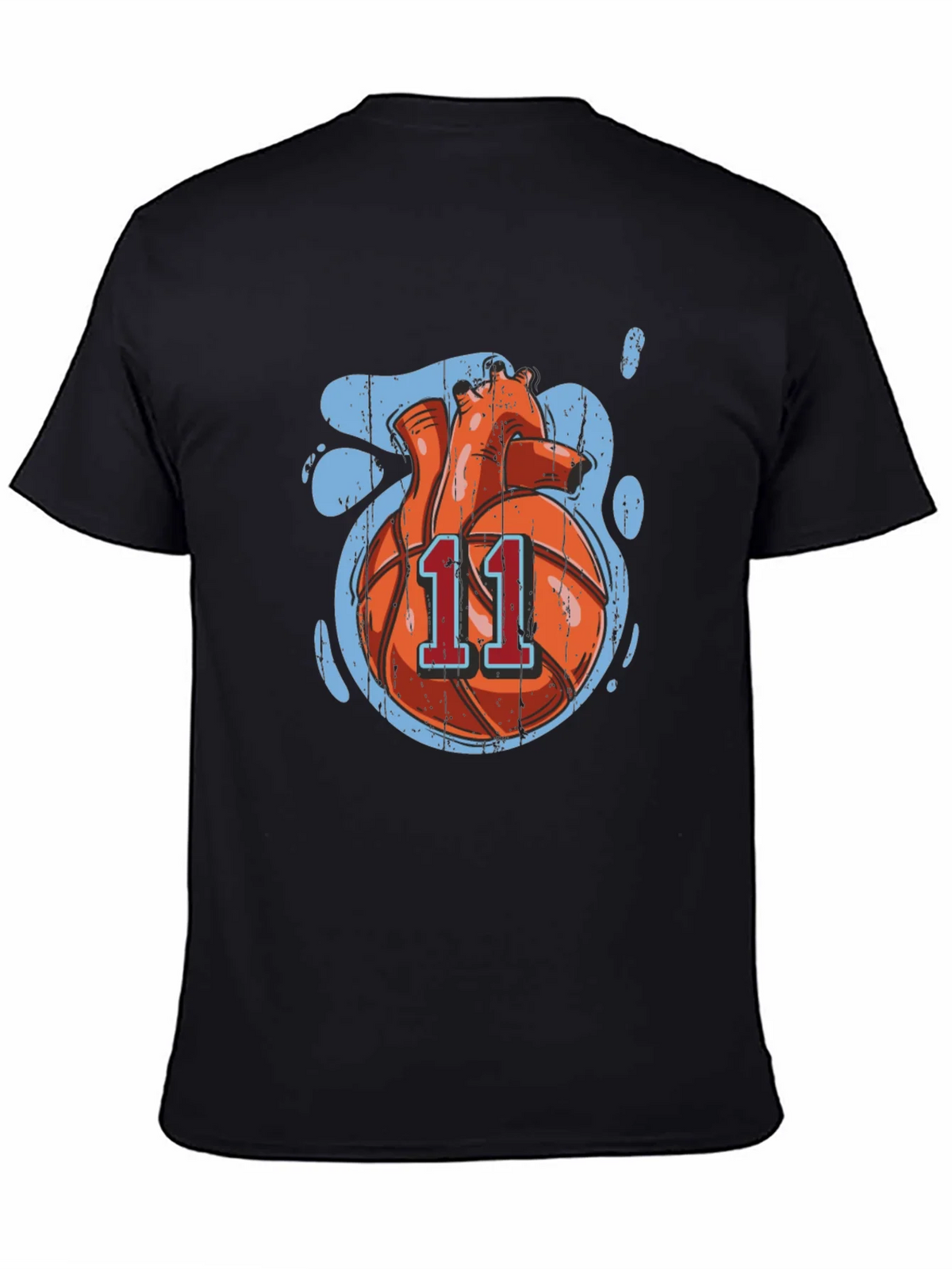 Basketball Heart Graphic Tee - Black Cotton product image 4