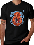Basketball Heart Graphic Tee - Black Cotton product image 1