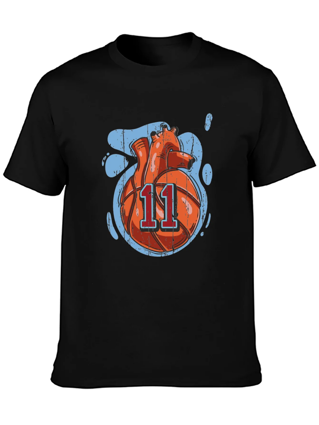 Basketball Heart Graphic Tee - Black Cotton product image 3