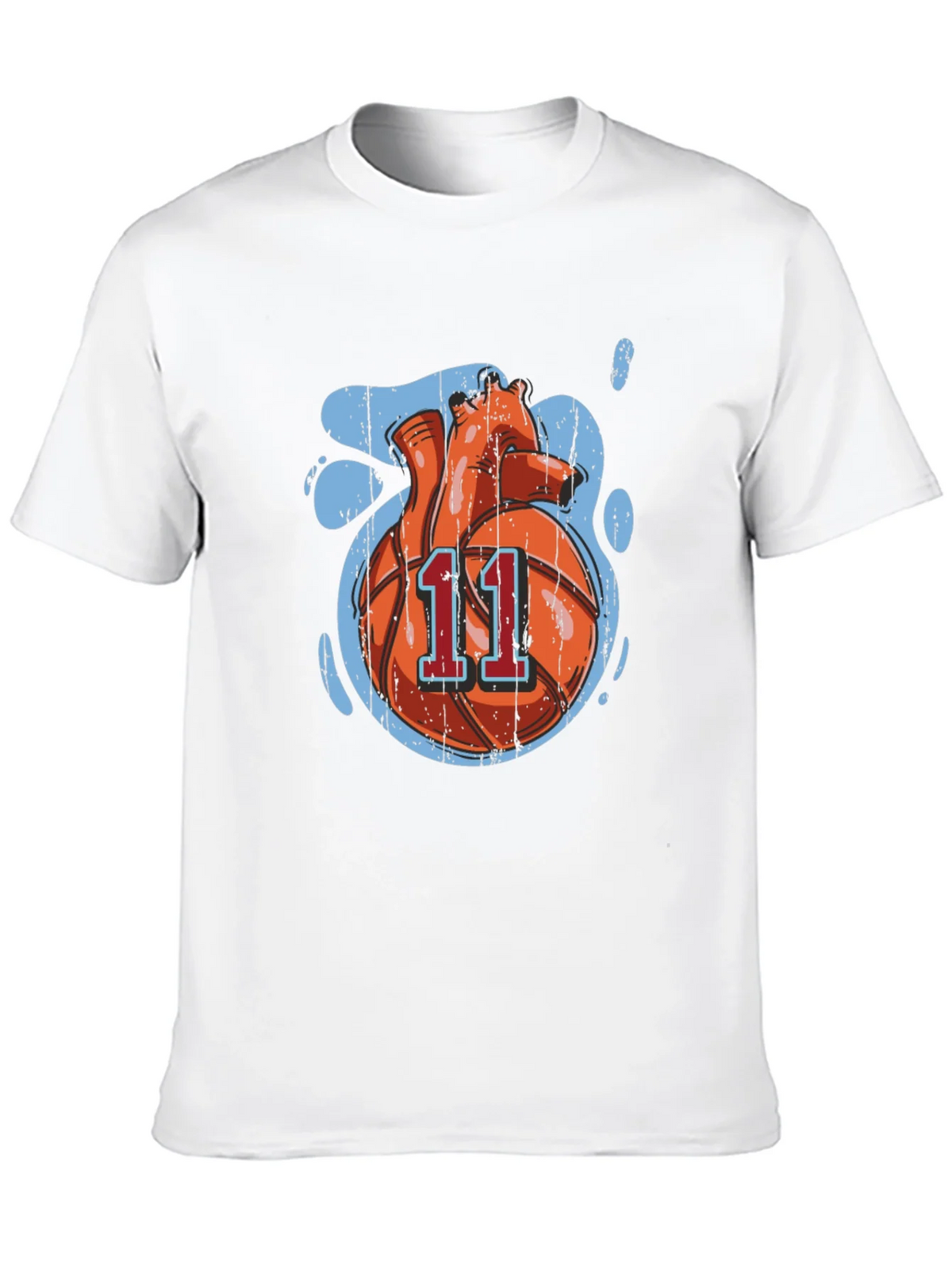 Basketball Heart Graphic Tee - Black Cotton product image 9