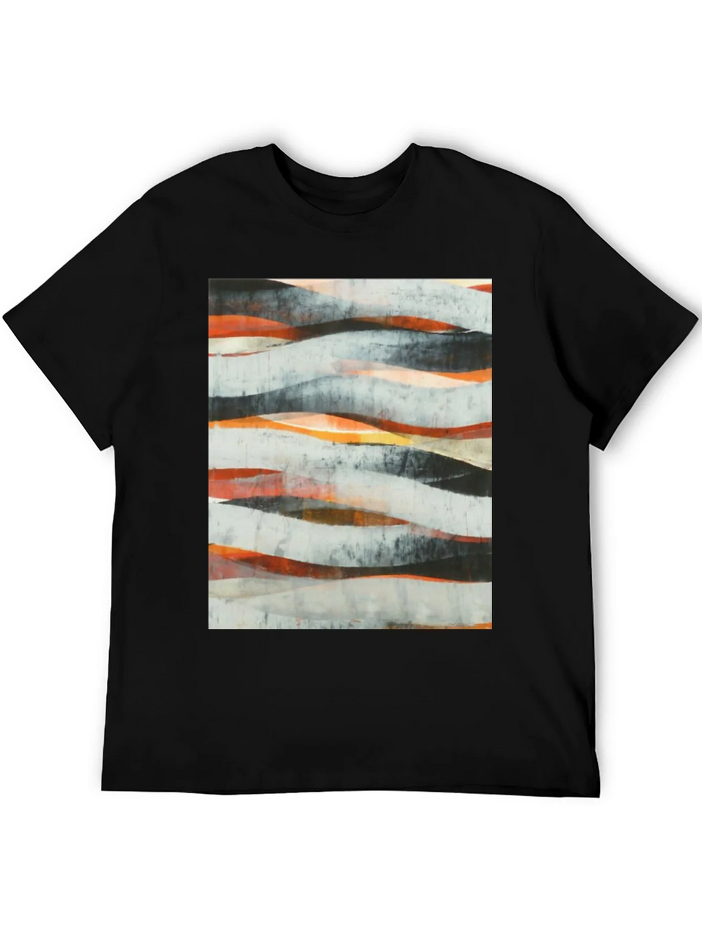 Abstract Wave Art Black T-Shirt - Modern Graphic Tee product image 3