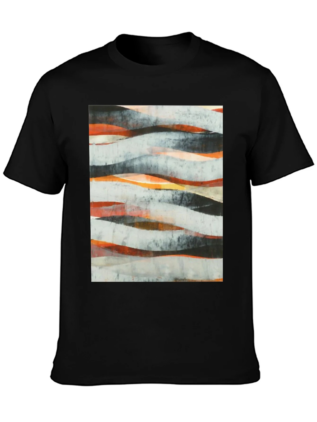 Abstract Wave Art Black T-Shirt - Modern Graphic Tee product image 2