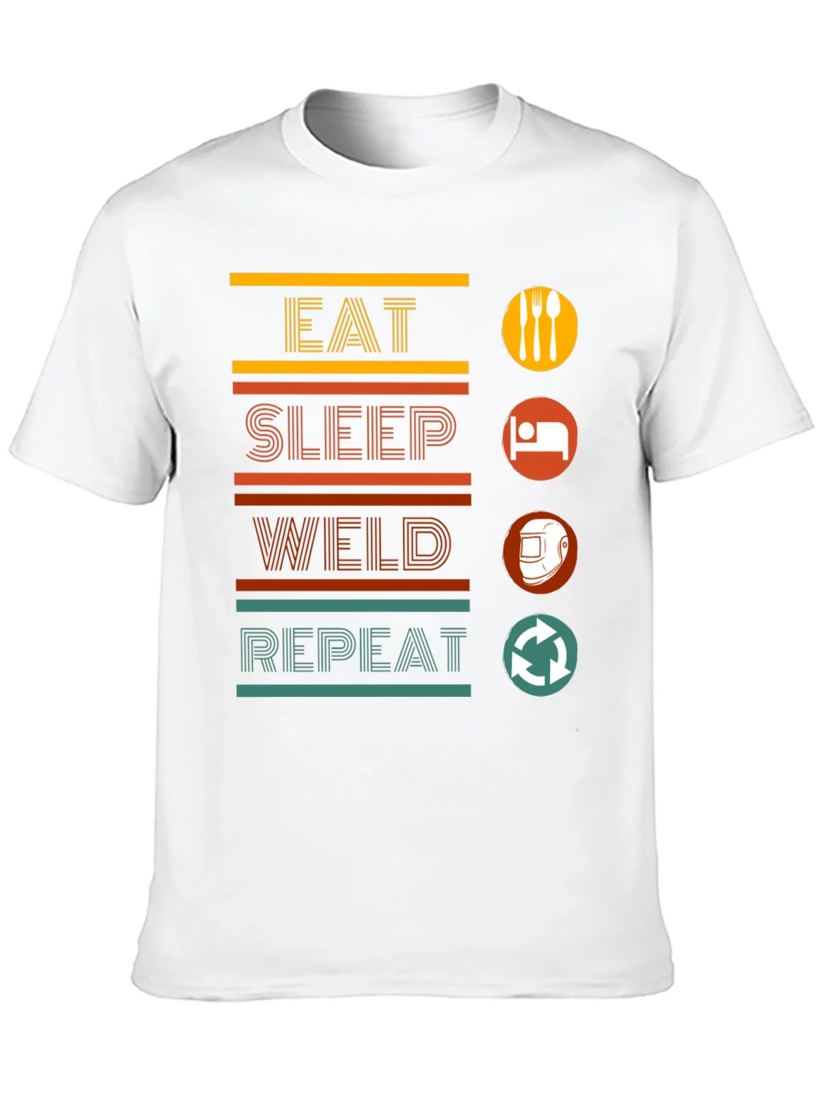 Eat Sleep Weld Repeat Black Graphic T-Shirt product image 9