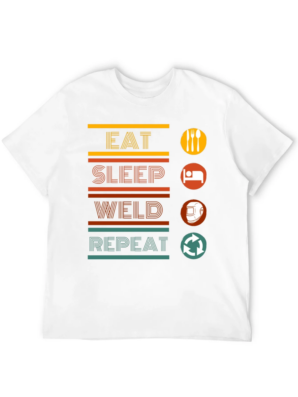 Eat Sleep Weld Repeat Black Graphic T-Shirt product image 11
