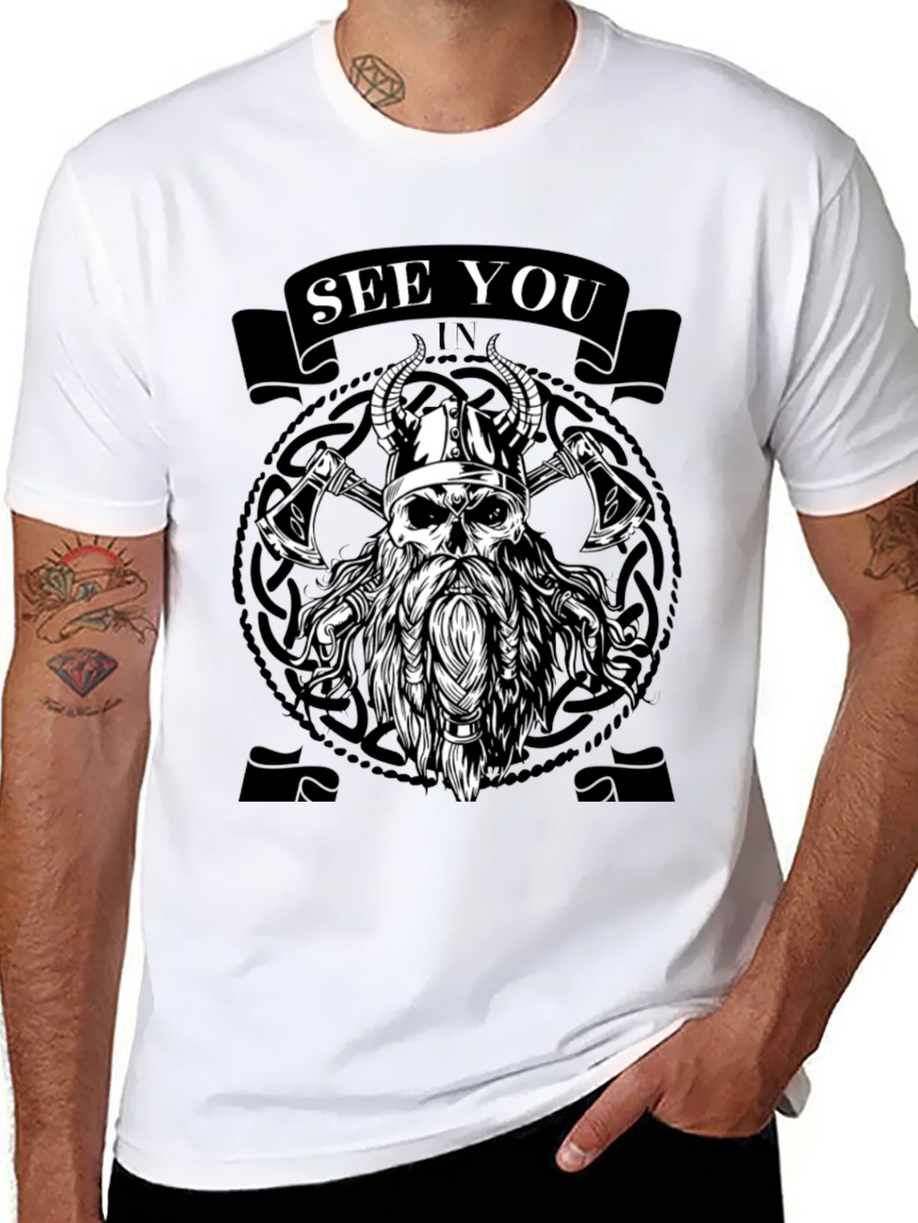 Viking Skull Graphic Tee - See You In Valhalla product image 7