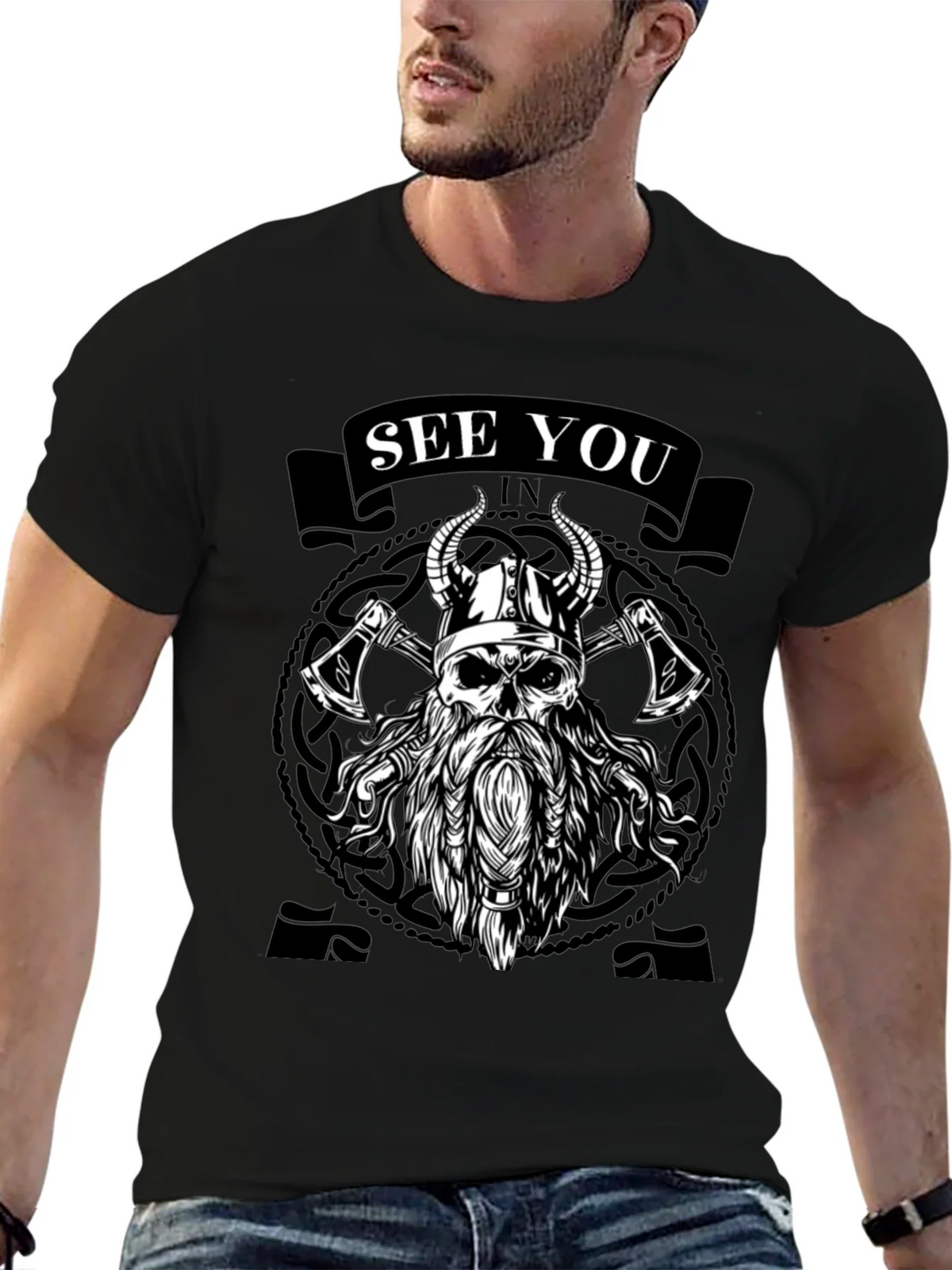 Viking Skull Graphic Tee - See You In Valhalla product image 6