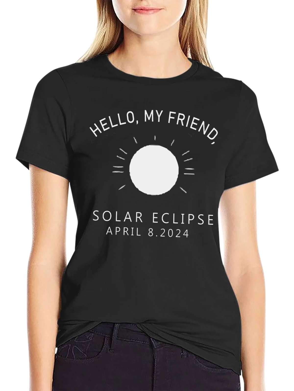 Solar Eclipse April 8 2024 Black T-Shirt product image 2
