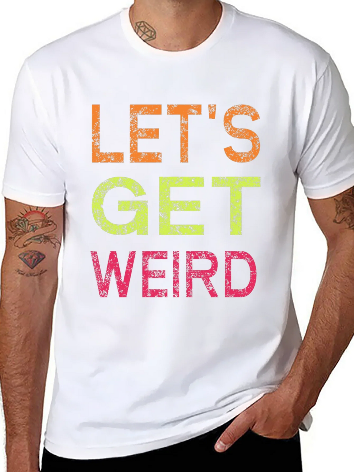 Lets Get Weird Graphic Tee - Black Cotton T-Shirt product image 7