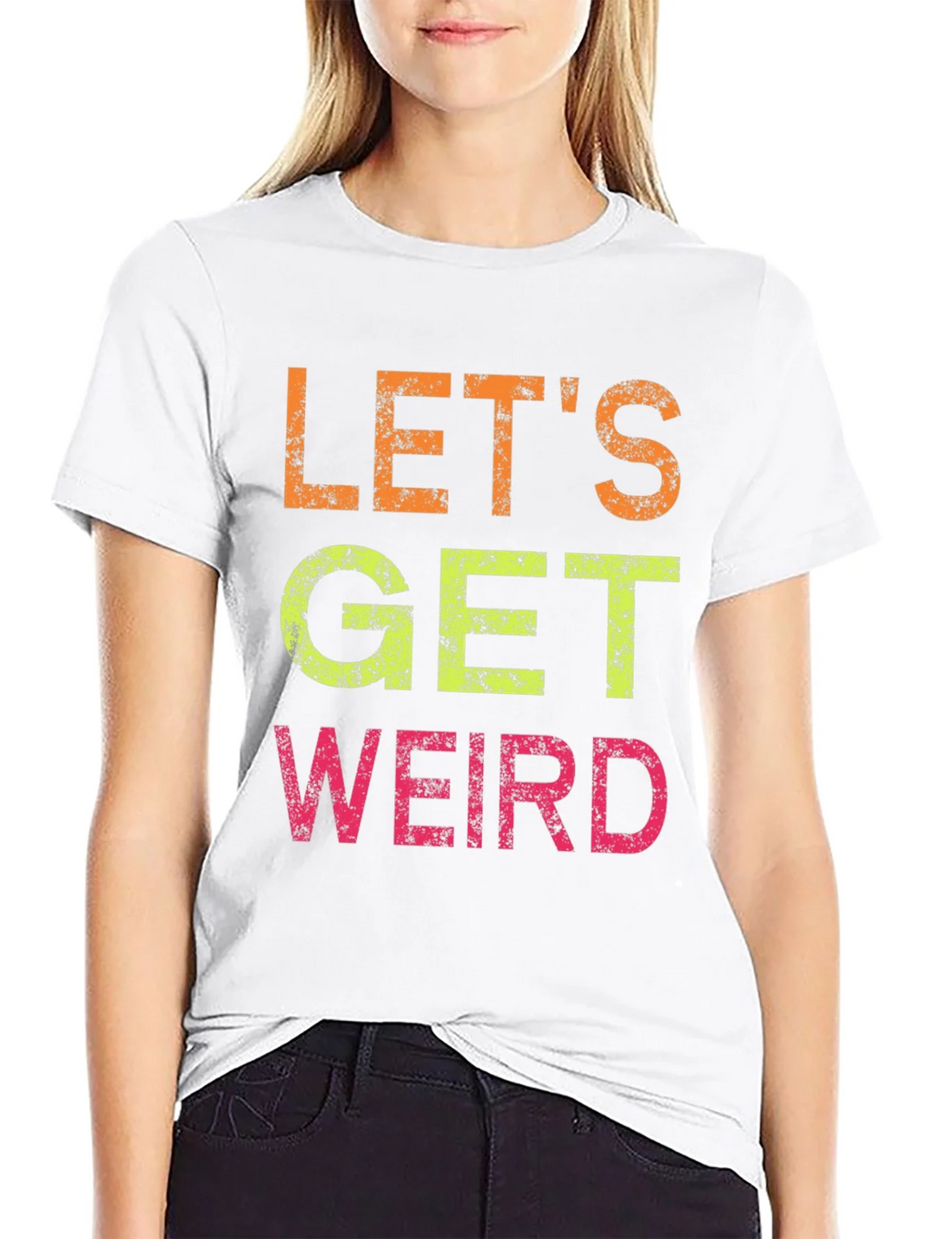 Lets Get Weird Graphic Tee - Black Cotton T-Shirt product image 8