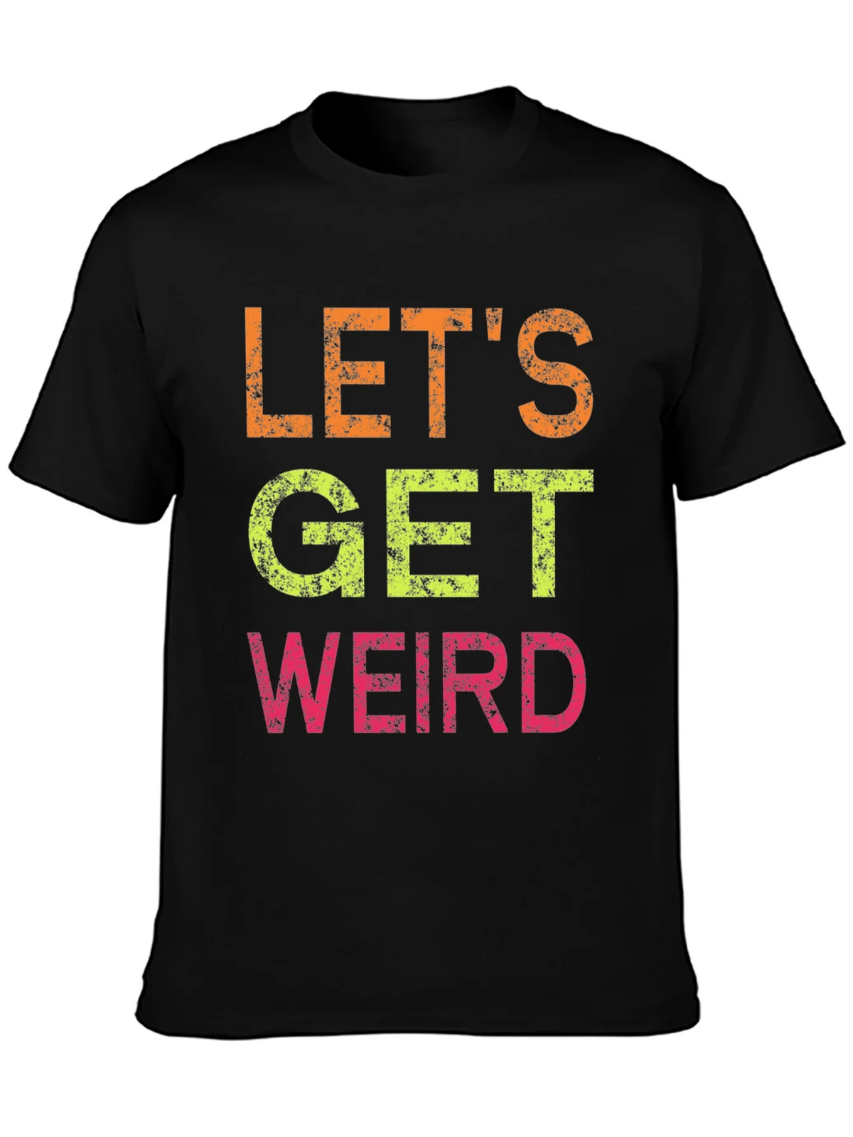 Lets Get Weird Graphic Tee - Black Cotton T-Shirt product image 3