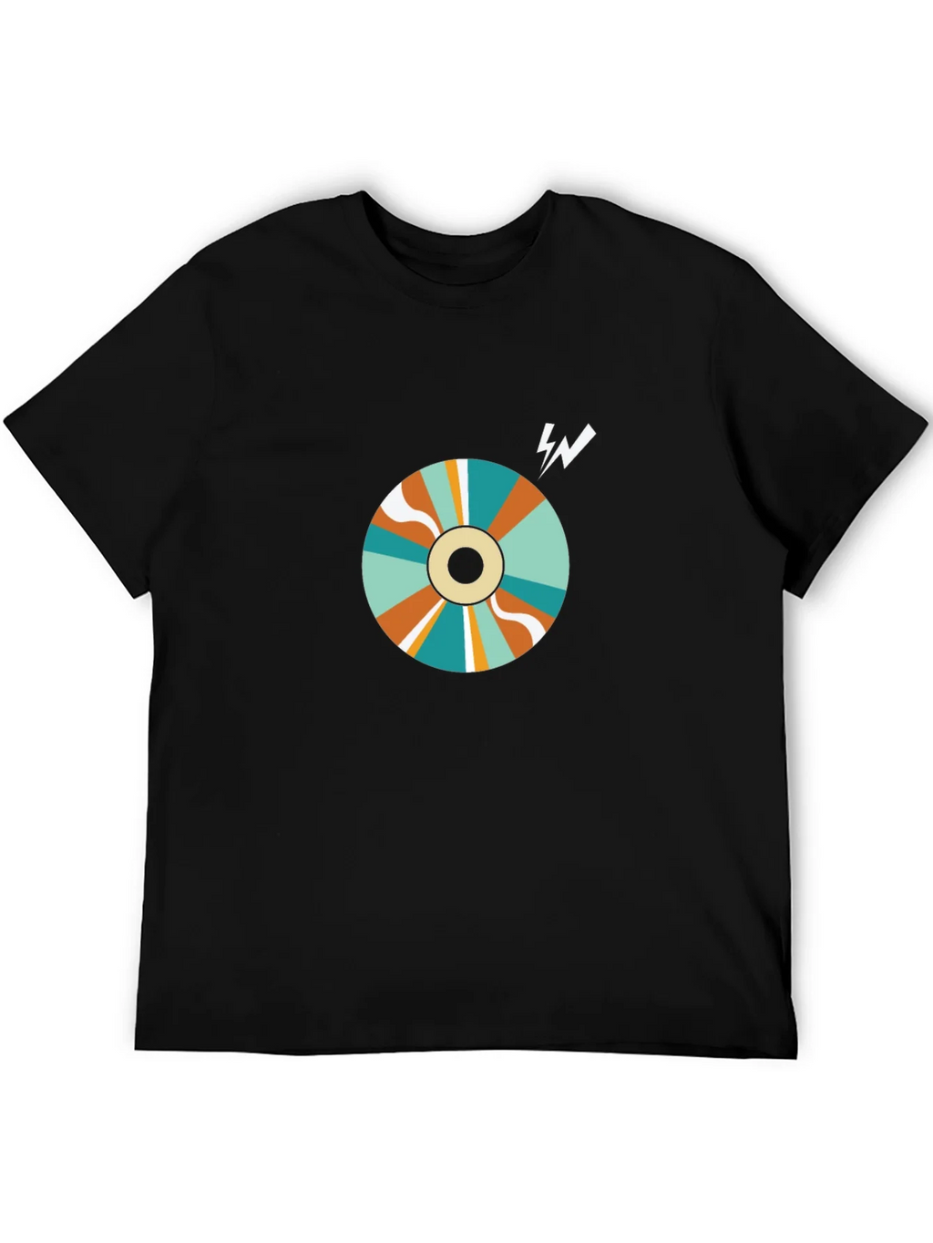 Retro Swirl Graphic Tee - Black Cotton Blend product image 4