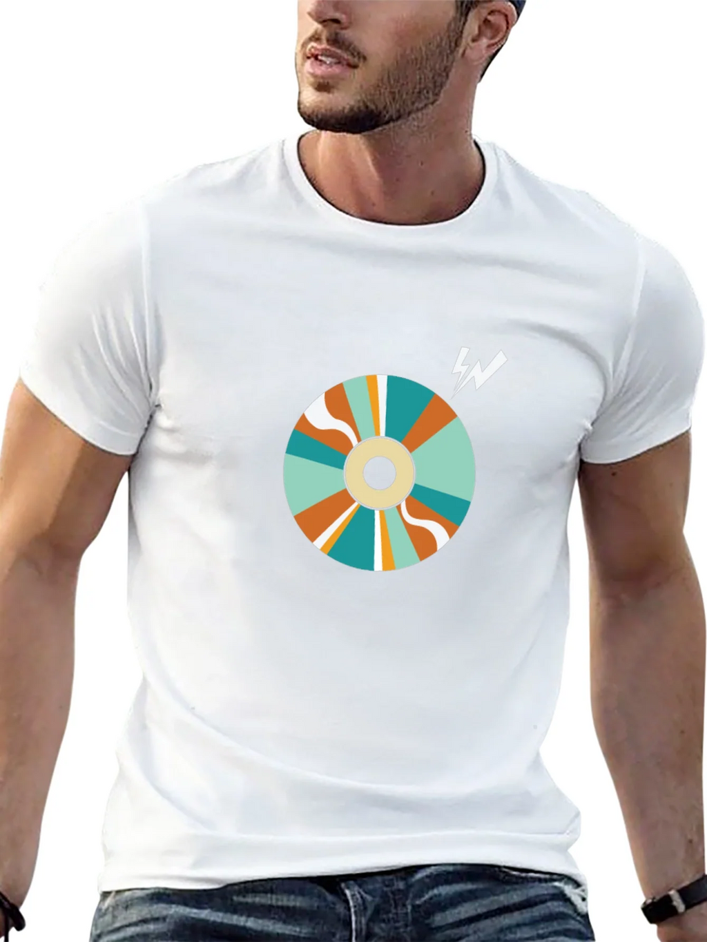 Retro Swirl Graphic Tee - Black Cotton Blend product image 8