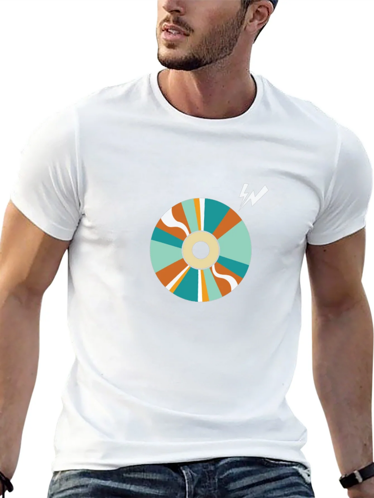Retro Swirl Graphic Tee - Black Cotton Blend product image 8