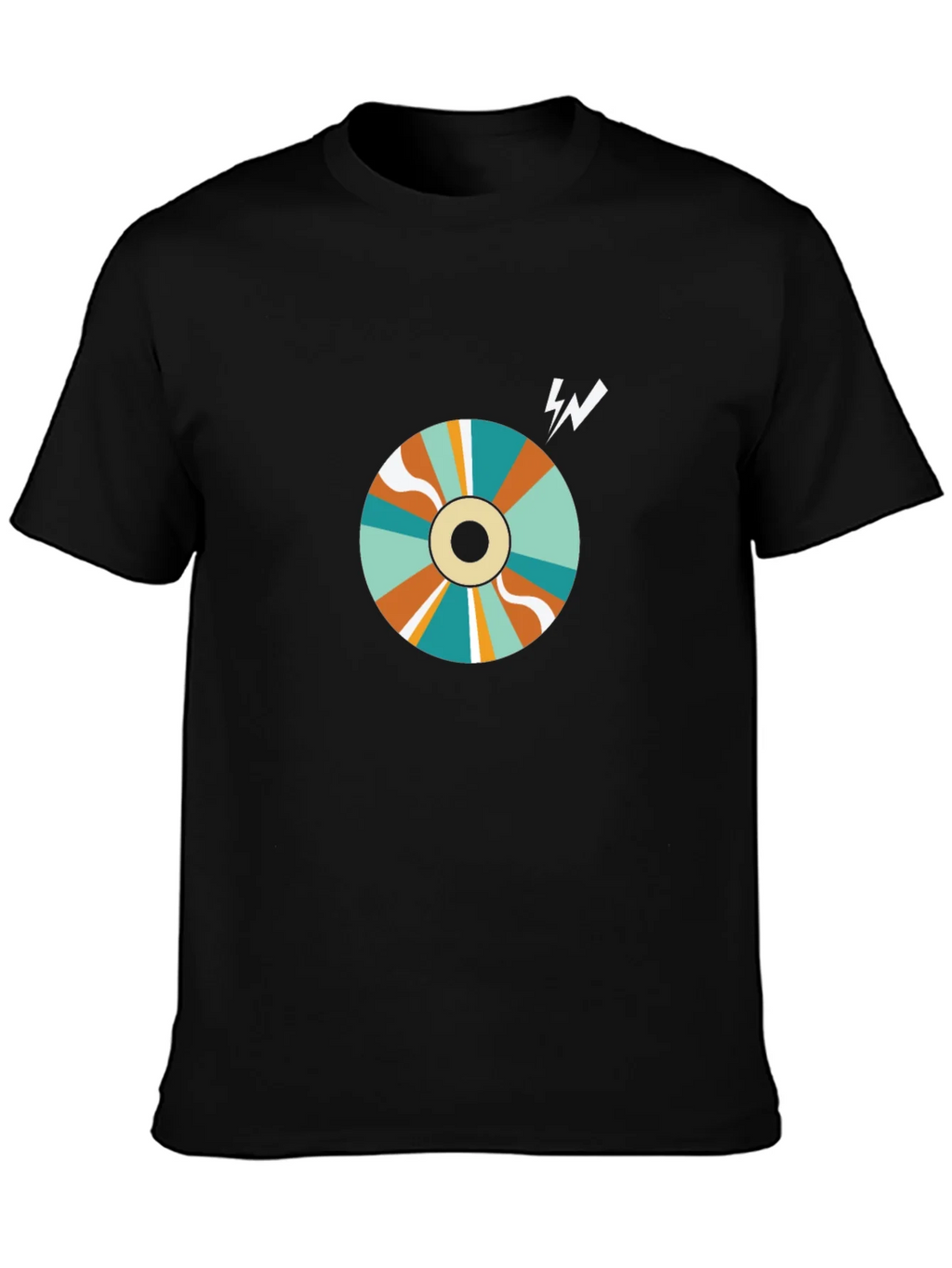 Retro Swirl Graphic Tee - Black Cotton Blend product image 3