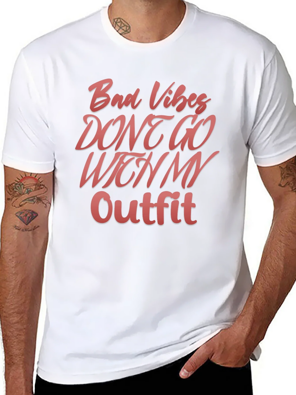 Bad Vibes Outfit T-Shirt - Stylish Graphic Tee product image 7
