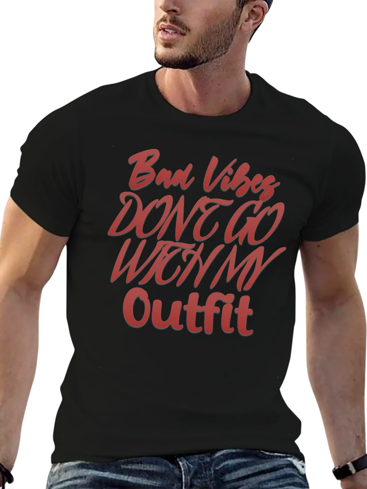 Bad Vibes Outfit T-Shirt - Stylish Graphic Tee product image 6