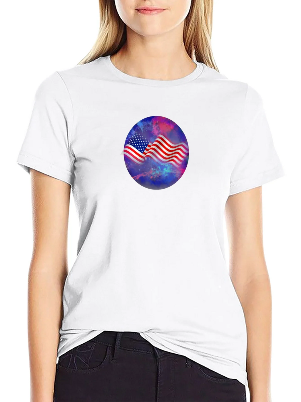 American Flag Galaxy Graphic Tee - Patriotic Style product image 8