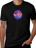 American Flag Galaxy Graphic Tee - Patriotic Style product image 1