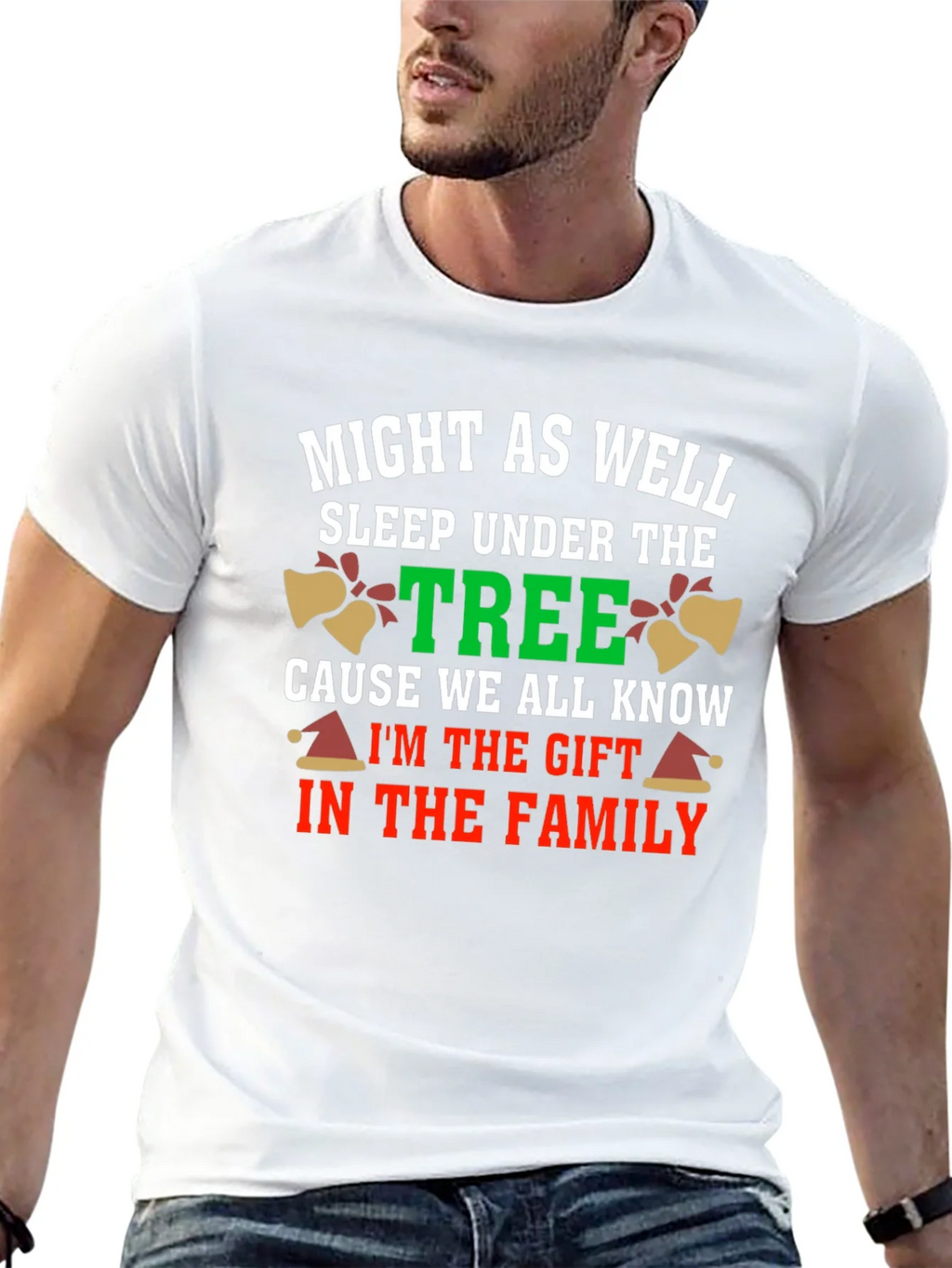 Funny Christmas Gift T-Shirt - Might As Well Sleep Under product image 12