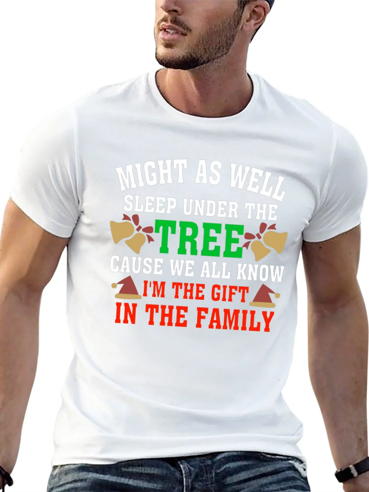 Funny Christmas Gift T-Shirt - Might As Well Sleep Under product image 12