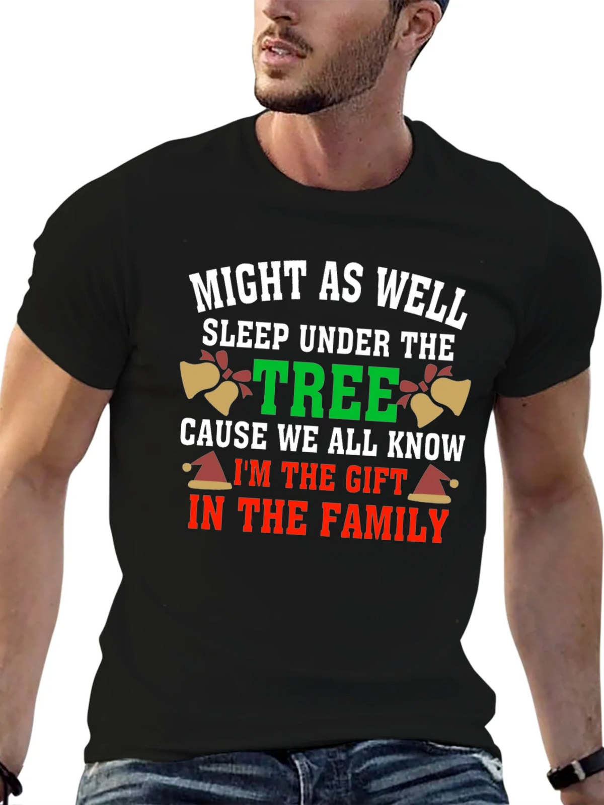 Funny Christmas Gift T-Shirt - Might As Well Sleep Under product image 6